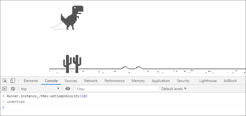 Dinosaur Game Hack to Jump Higher