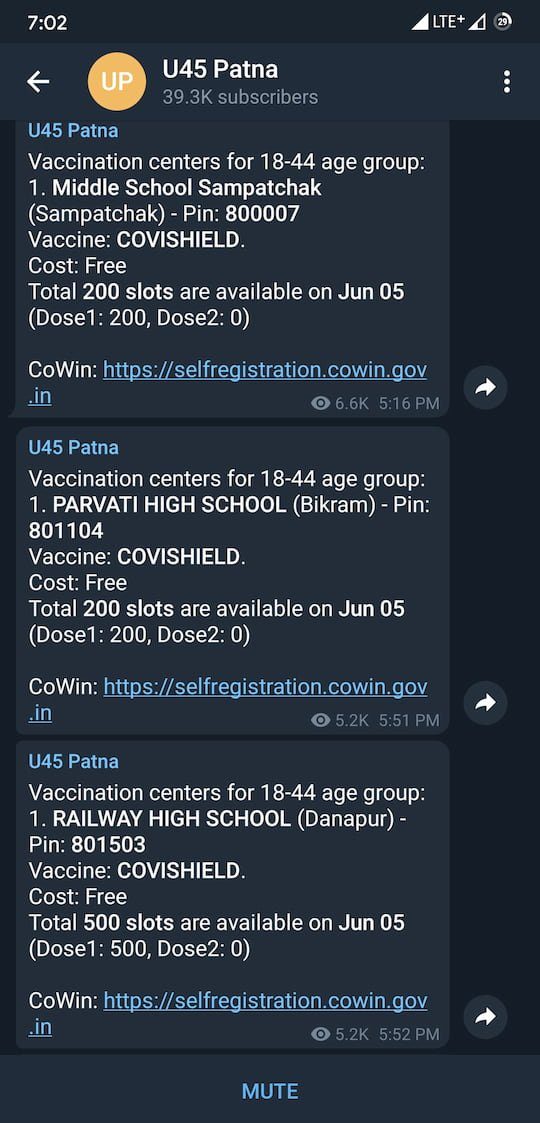Covid Telegram alerts