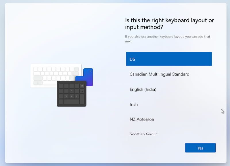 Select keyboard layout