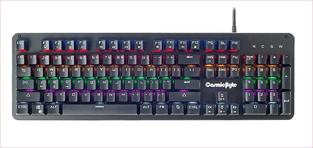 Cosmic Byte CB-GK-12 Neon Rainbow Backlit Mechanical Keyboard
