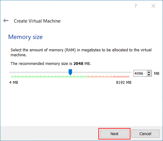 Assign memory to your virtual machine