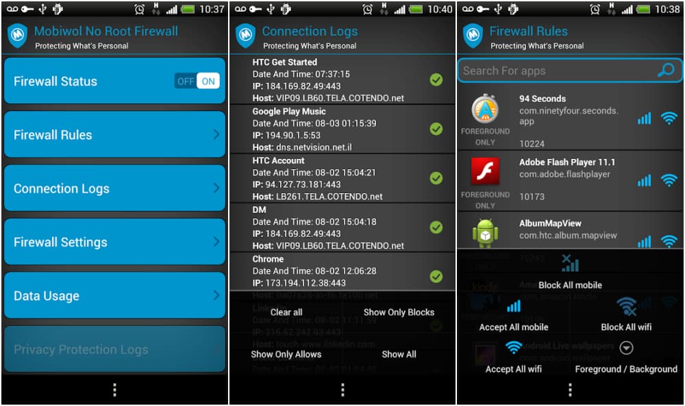 Mobiwol - Android Firewall App
