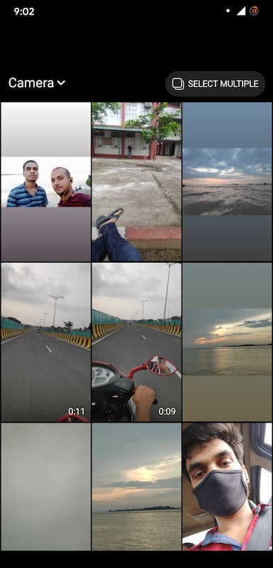 Select multiple images on Instagram