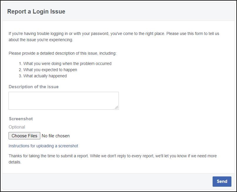 Report a Login Issue