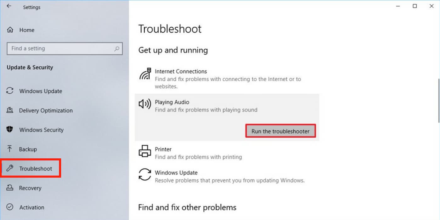 Troubleshoot audio on Windows.