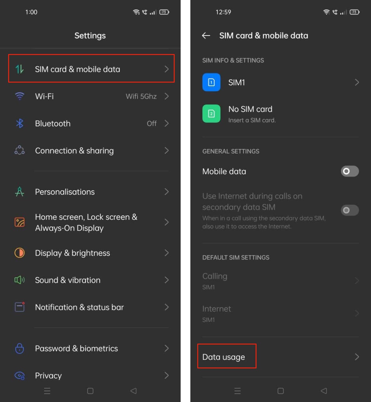 Open Settings on your Realme phone