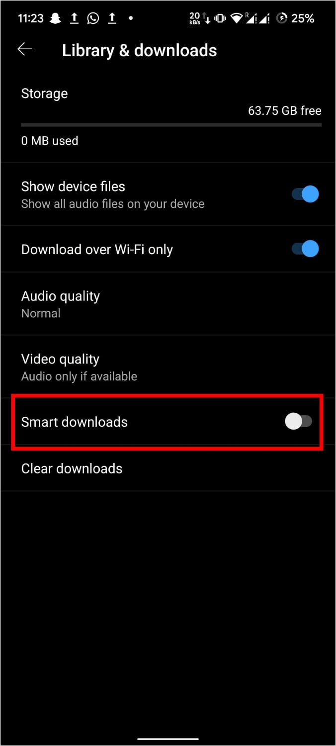 enable Smart downloads