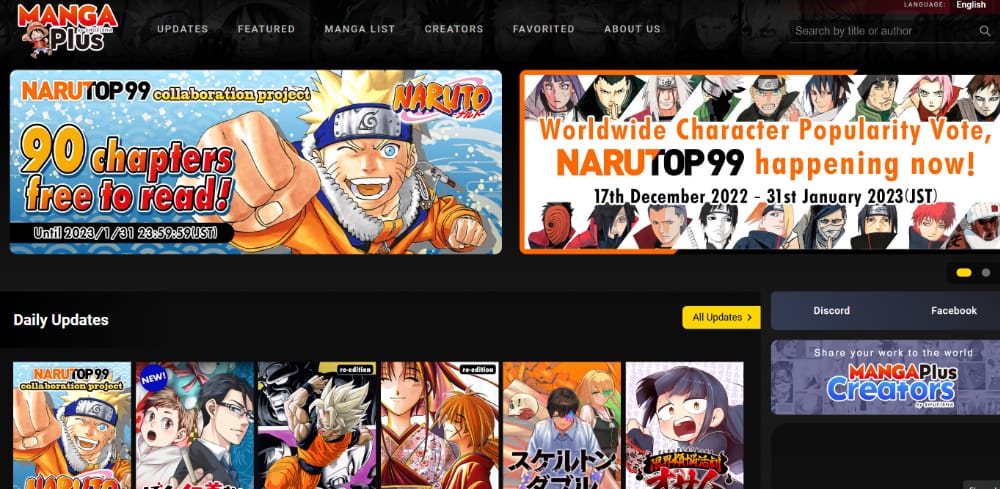 Manga Plus website