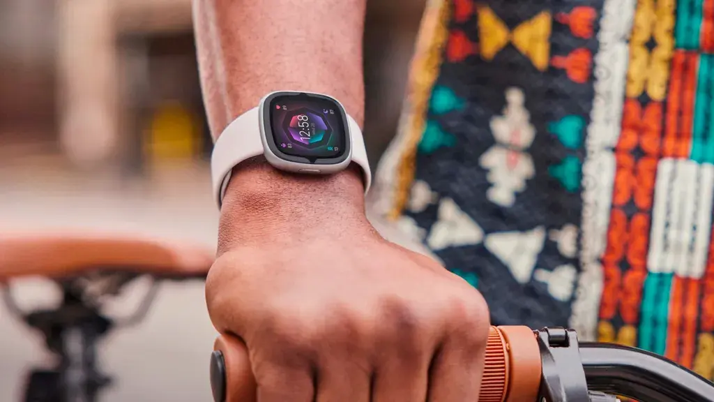 A person wearing Fitbit Sense 2